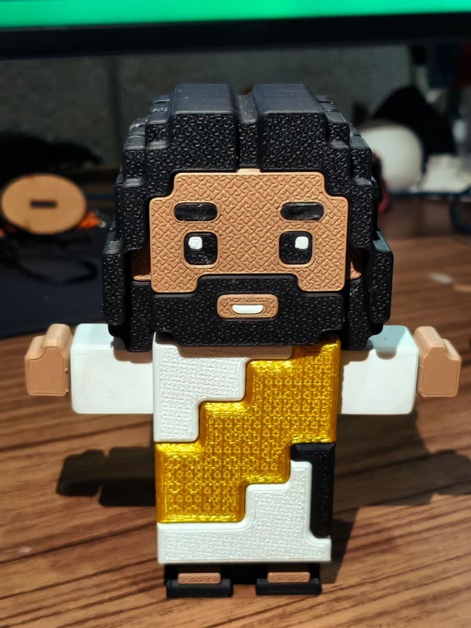 Jesus estilo Minecraft, braços articulados