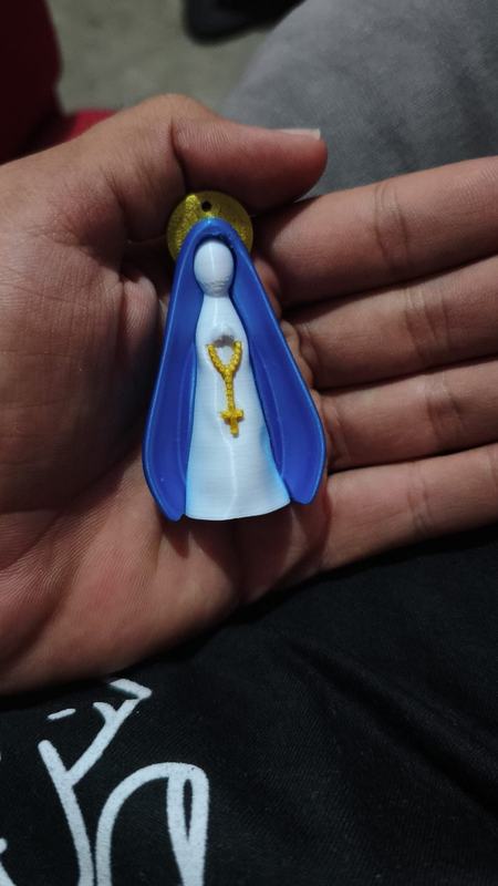 Nossa Senhora Aparecida em 3 cores com auréola dourada